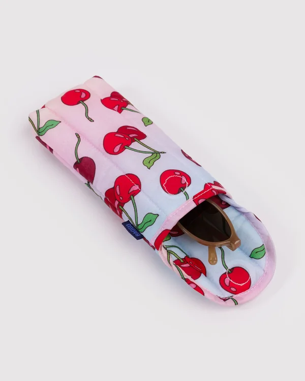 Puffy Glasses Sleeve - Cherries - Material: ripstop-polyester