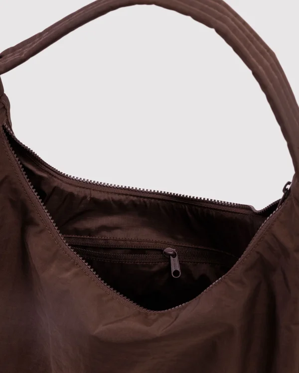Nylon Shoulder Bag - Coffee - Size: OS