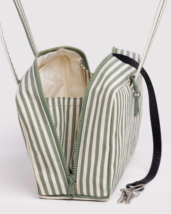Nylon Bowler Bag - Sage Stripe - Size: OS