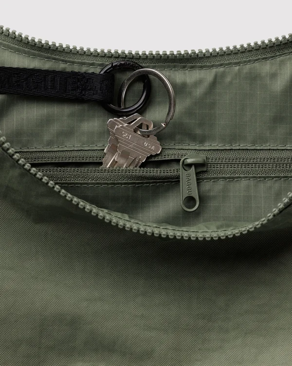 Medium Nylon Crescent Bag - Caper - Size: OS