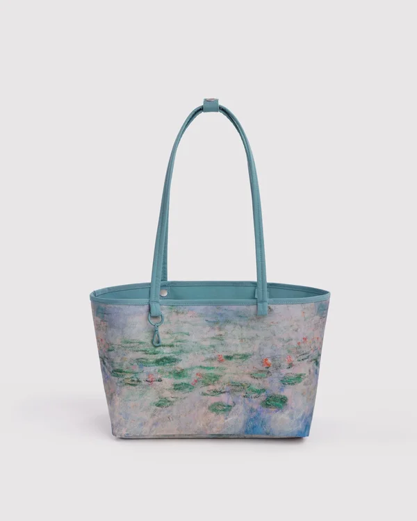 Medium Nylon Reversible Tote - Water Lilies Claude Monet - Size: OS
