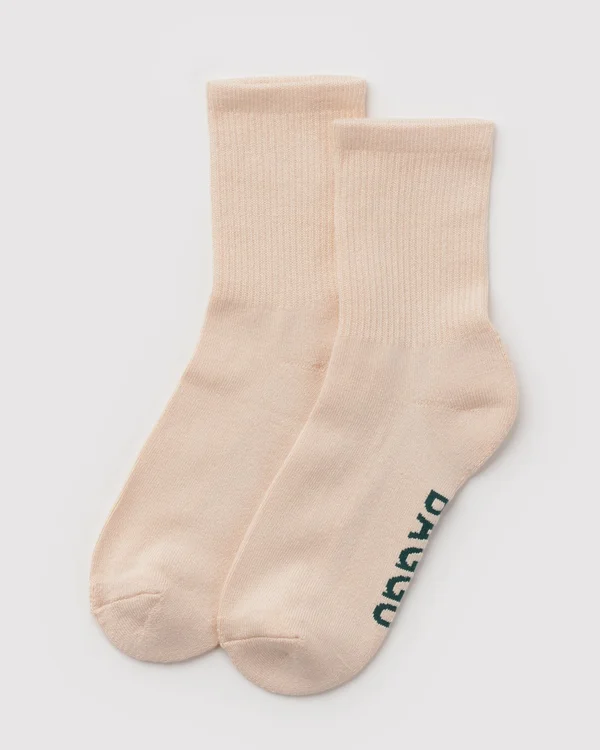 Ribbed Sock - Ecru - Material: organic-cotton