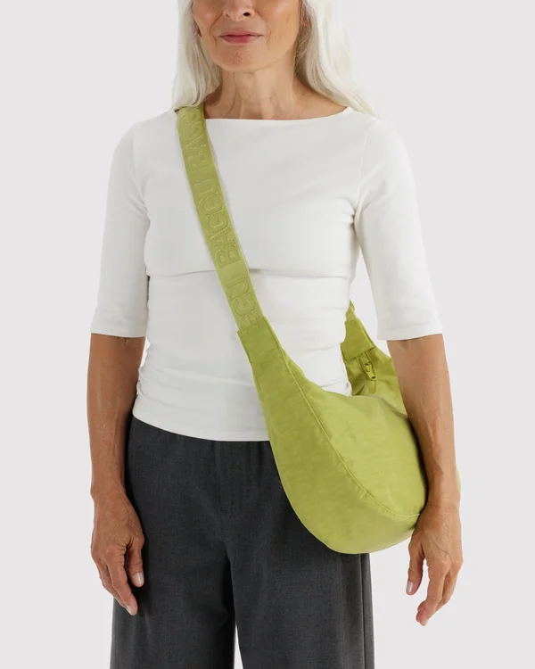 Medium Nylon Crescent Bag - Chartreuse - Size: OS