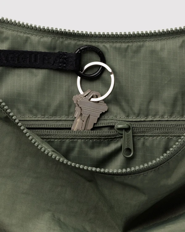 Large Nylon Crescent Bag - Caper - Material: heavyweight-nylon