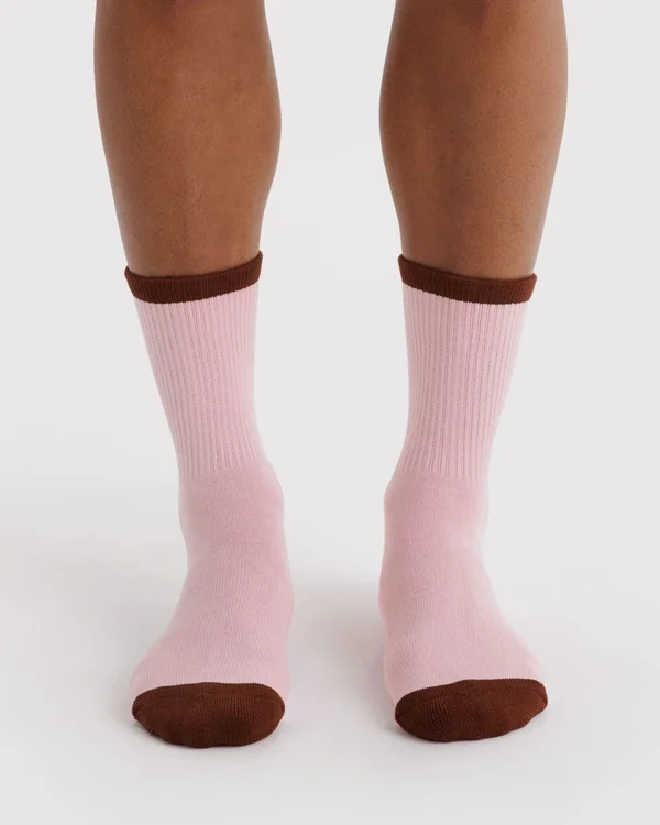 Ribbed Sock - Blush Mix - Material: organic-cotton