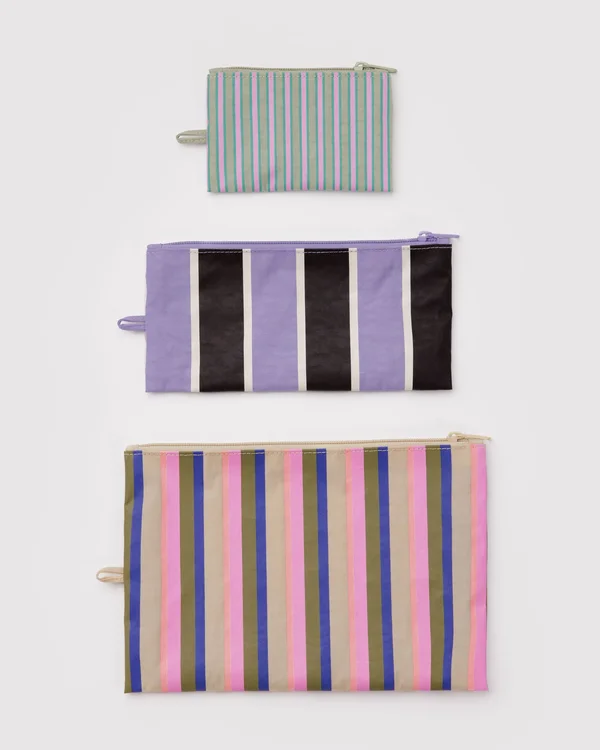 Flat Pouch Set - Candy Shop Stripes - Material: heavyweight-nylon