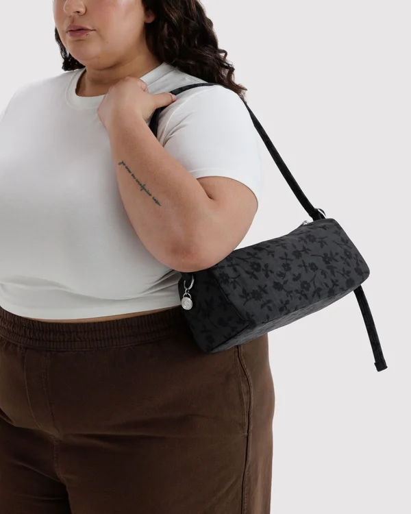 Nylon Loaf Bag - Charcoal Ditsy Floral