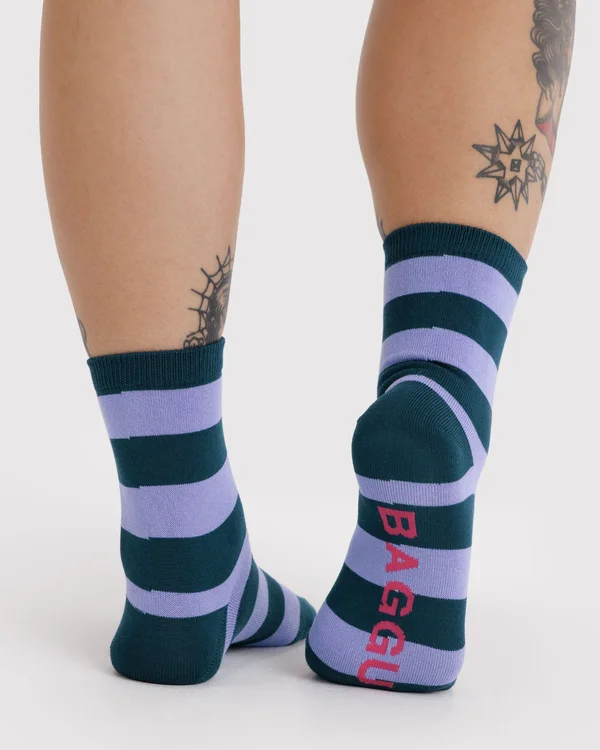 Crew Sock - Malachite Stripe