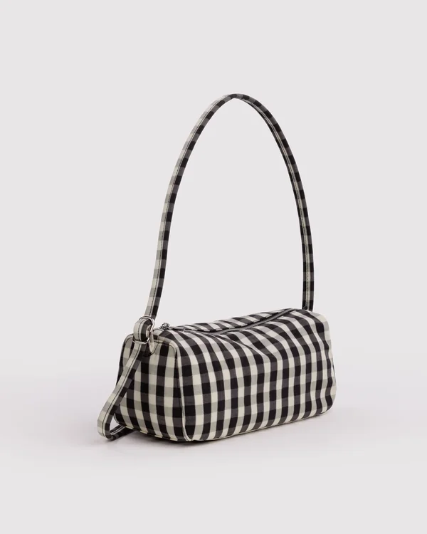 Nylon Loaf Bag - Black And Cream Gingham