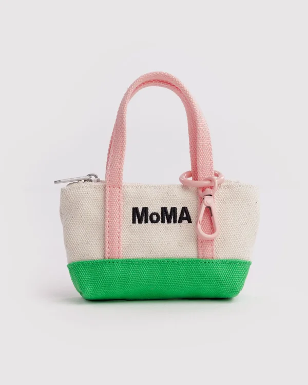 Moma Tote Charm - Pink/ Green
