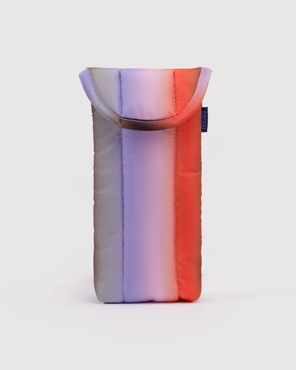 Puffy Glasses Sleeve - Gradient Stripe Poppy & Lilac