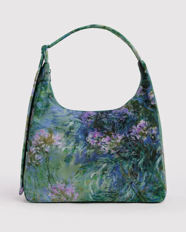 Nylon Shoulder Bag - Agapanthus Claude Monet - Material: heavyweight-nylon
