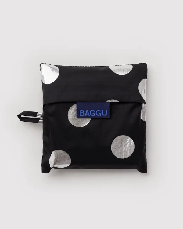 Standard Baggu - Silver Metallic Polka Dot - Size: OS