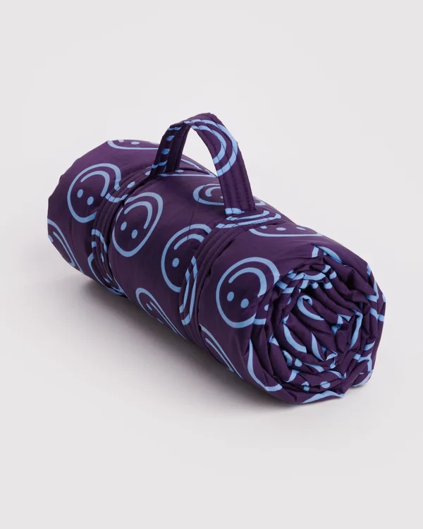 Puffy Picnic Blanket - Indigo Happy - Size: OS