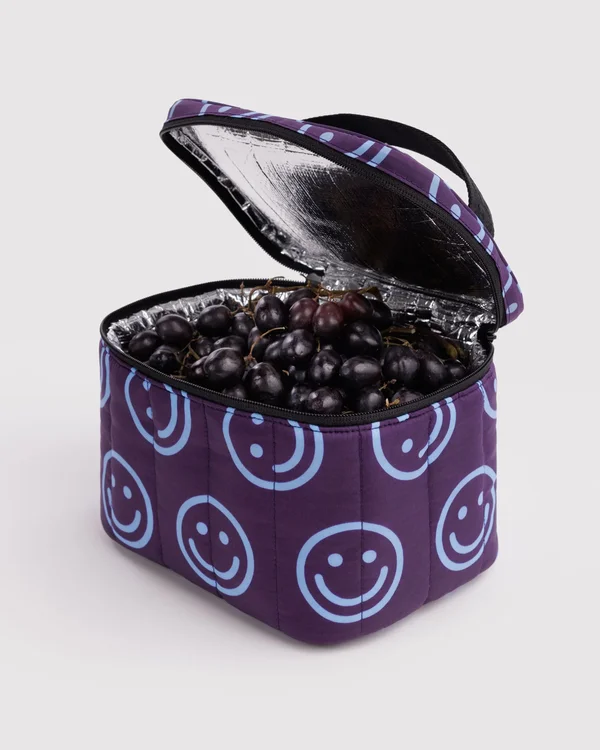 Puffy Lunch Bag - Indigo Happy - Material: ripstop-nylon