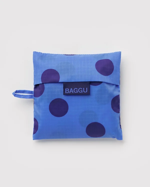 Standard Baggu - Blue Polka Dot - Material: ripstop-nylon