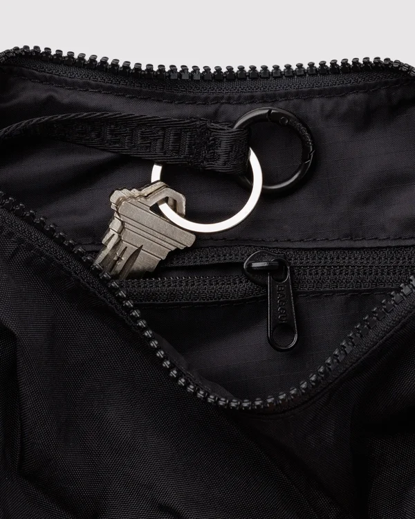 Small Nylon Crescent Bag - Black - Material: heavyweight-nylon