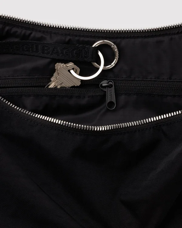 Medium Nylon Crescent Bag - Studs - Material: heavyweight-nylon