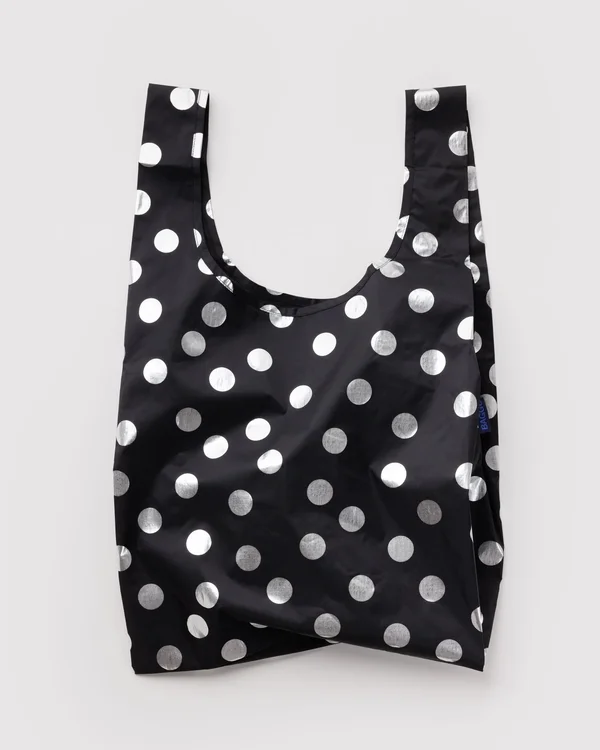 Standard Baggu - Silver Metallic Polka Dot - Size: OS