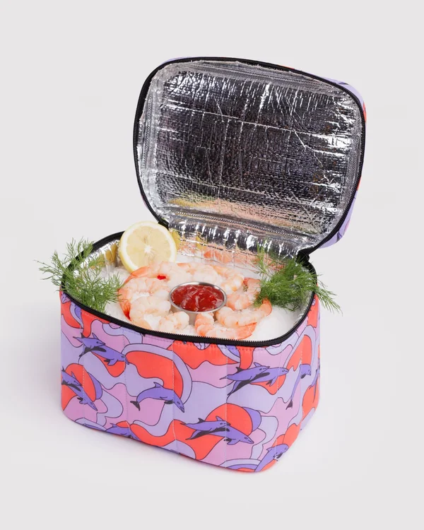 Puffy Lunch Bag - Dolphins - Size: OS